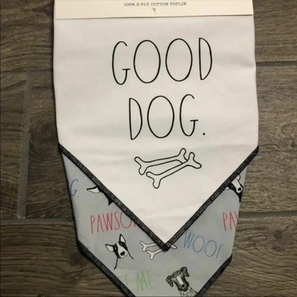 Rae dunn 2pk pet bandanas small/medium GOOD DOG